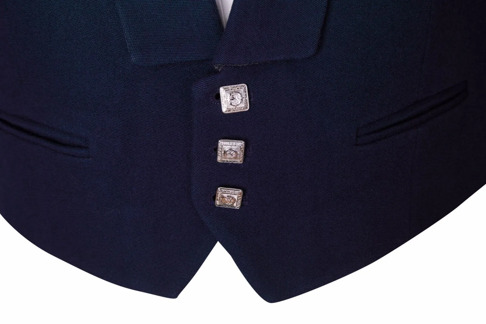 Navy Blue Prince Charlie Suit Jacket & Waistcoat - Ex Hire