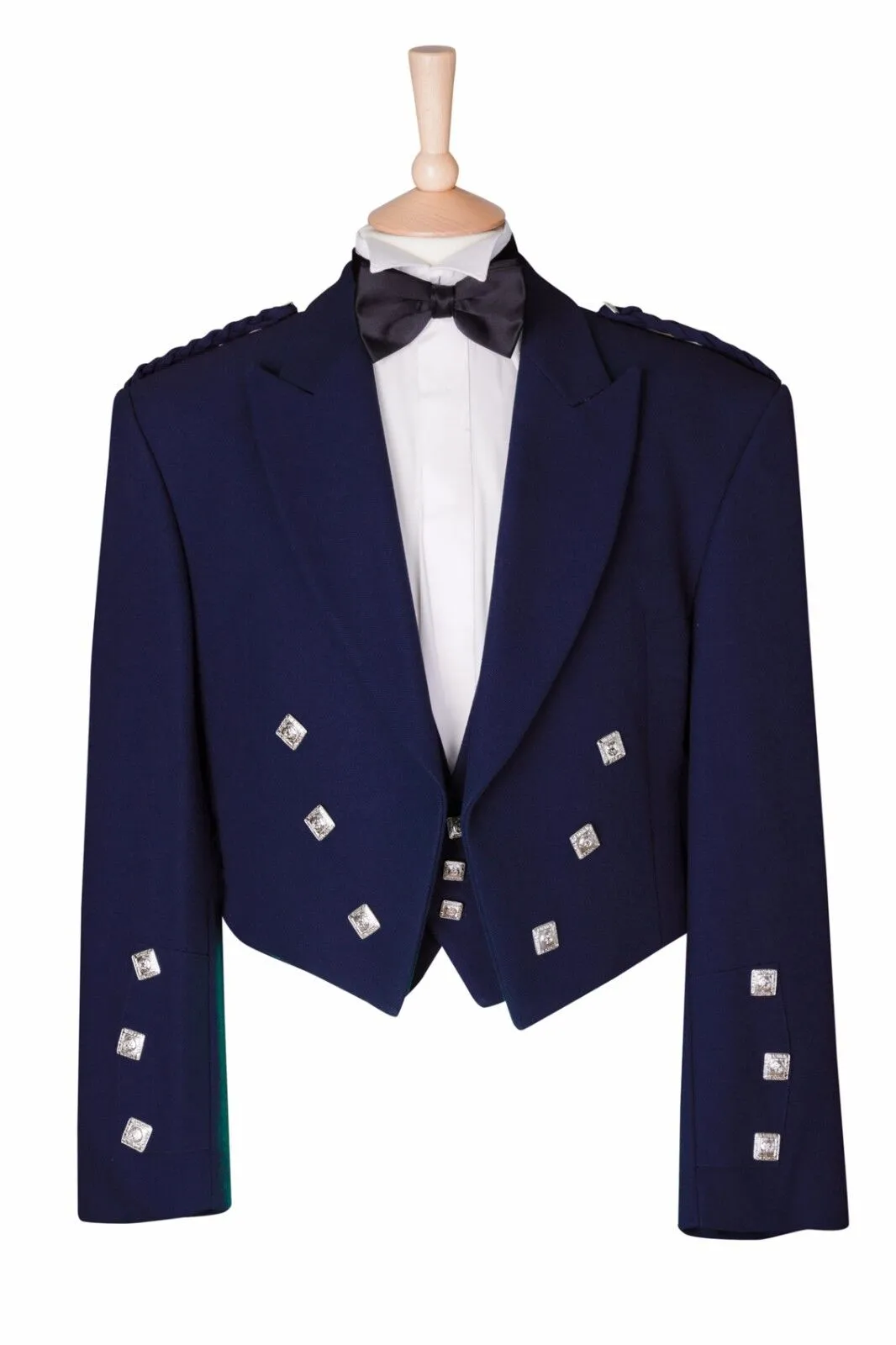 Navy Blue Prince Charlie Suit Jacket & Waistcoat - Ex Hire