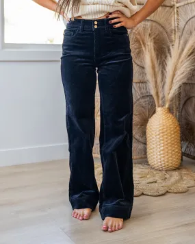 NEW! Judy Blue Black Corduroy Trouser Wide Leg Jeans