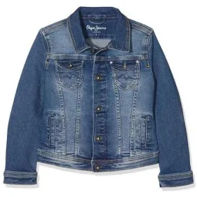 Pepe Jeans Girls Retro Style Denim Jacket in Blue