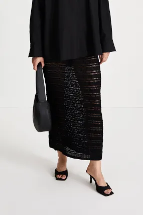 PERLA CROCHET SKIRT - BLACK