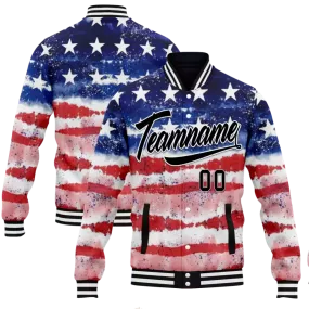 Personalized Flag Jacket, Custom Patriotic Jacket, Casual American Full-Button Jacket