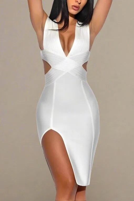 Pia Bandage Dress - Pearl White