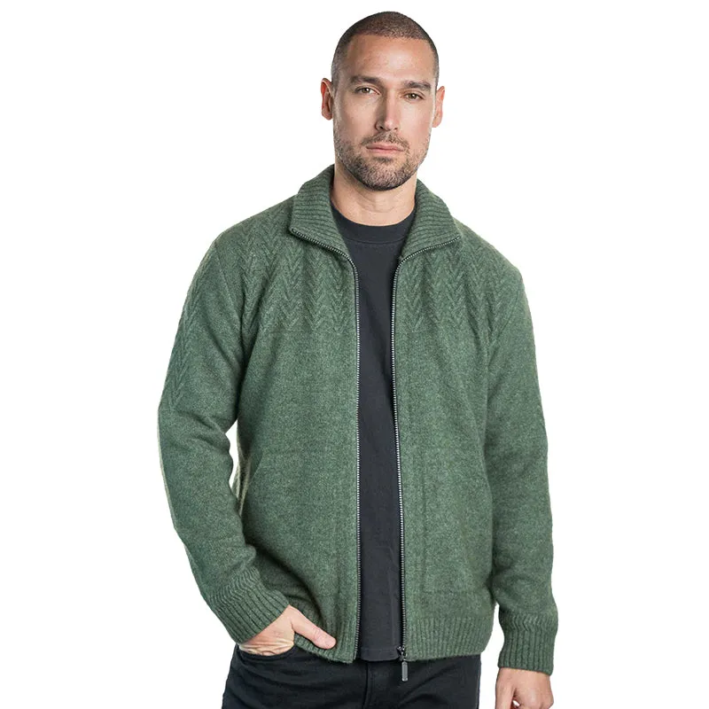 Premium Possum and Merino Wool - Chevron Zip Jacket