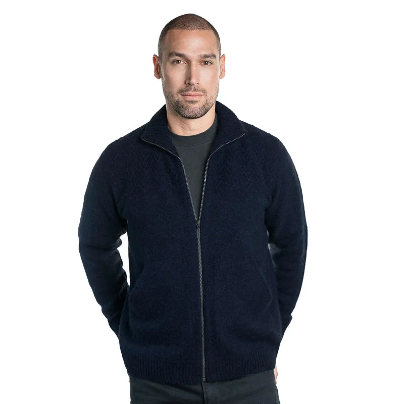 Premium Possum and Merino Wool - Chevron Zip Jacket