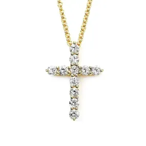 Ready Made | Christina Lab Grown Diamond Cross Pendant in 18K Yellow Gold