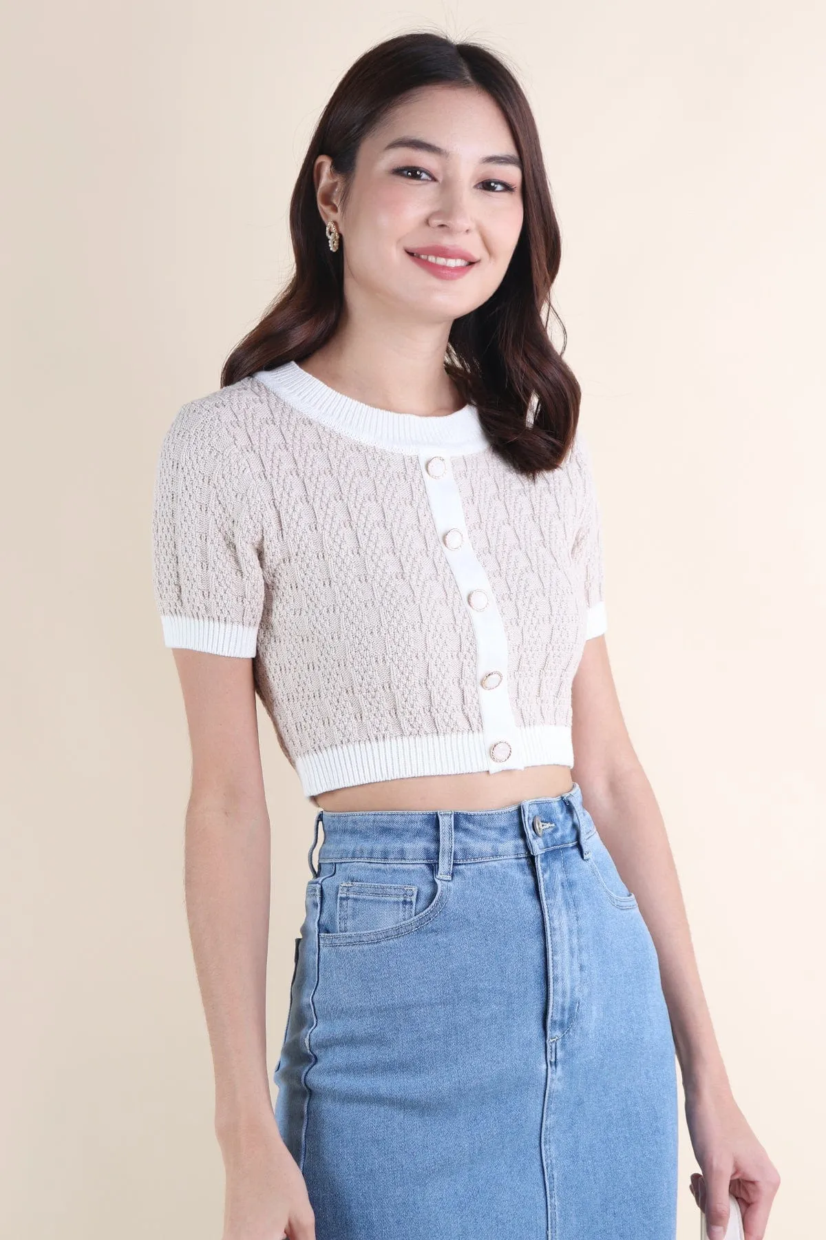 RESTOCKED** MEA KNIT TOP IN OAT