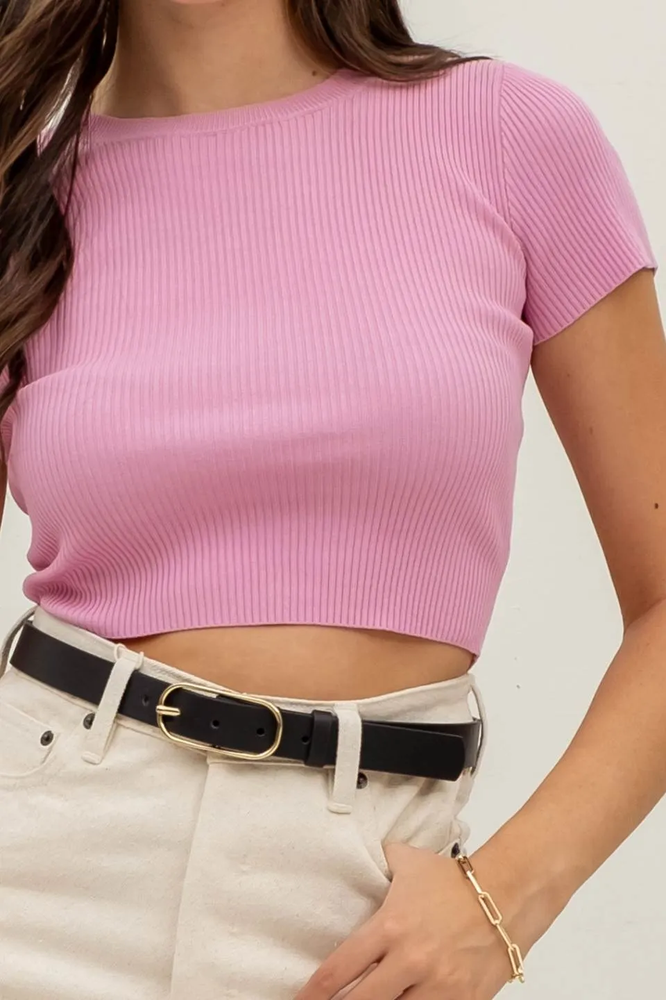 RIBBED SWEATER CROP TOP