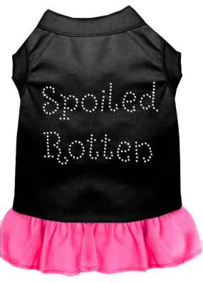 Spoiled Rotten Rhinestone Dress Black With Bright Pink Xs (8)