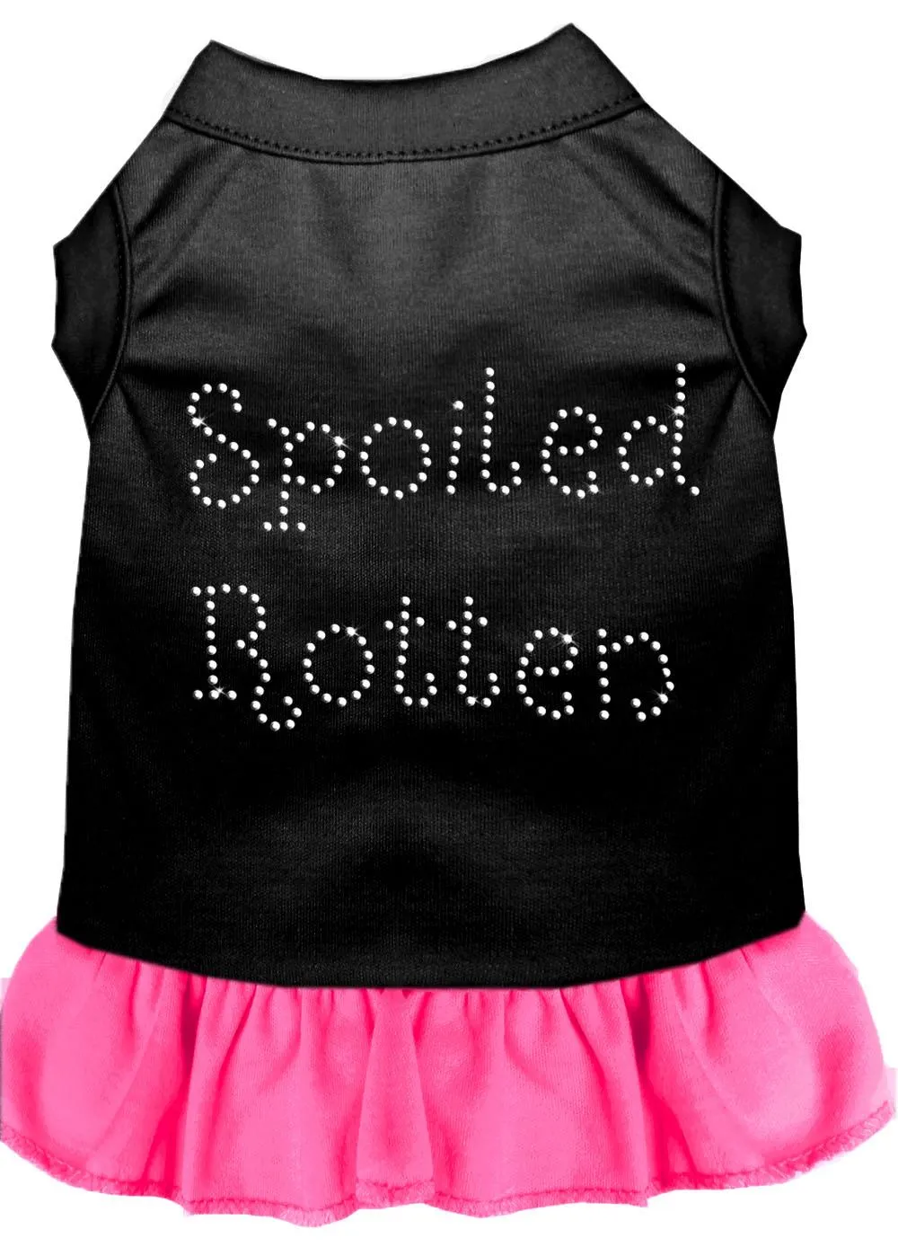 Spoiled Rotten Rhinestone Dress Black With Bright Pink Xs (8)