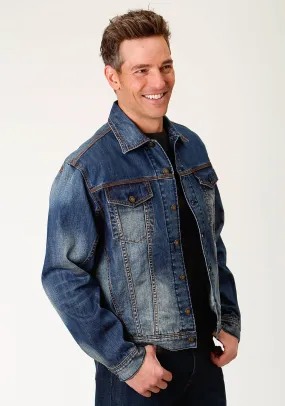 Stetson Mens Blue 100% Cotton Unlined Denim Jacket