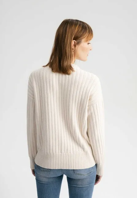 Strickpullover ISHANI cream melange | MELAWEAR