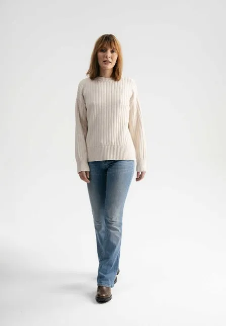 Strickpullover ISHANI cream melange | MELAWEAR