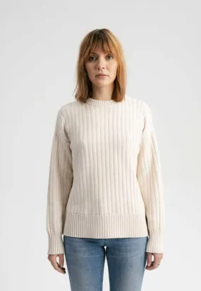 Strickpullover ISHANI cream melange | MELAWEAR