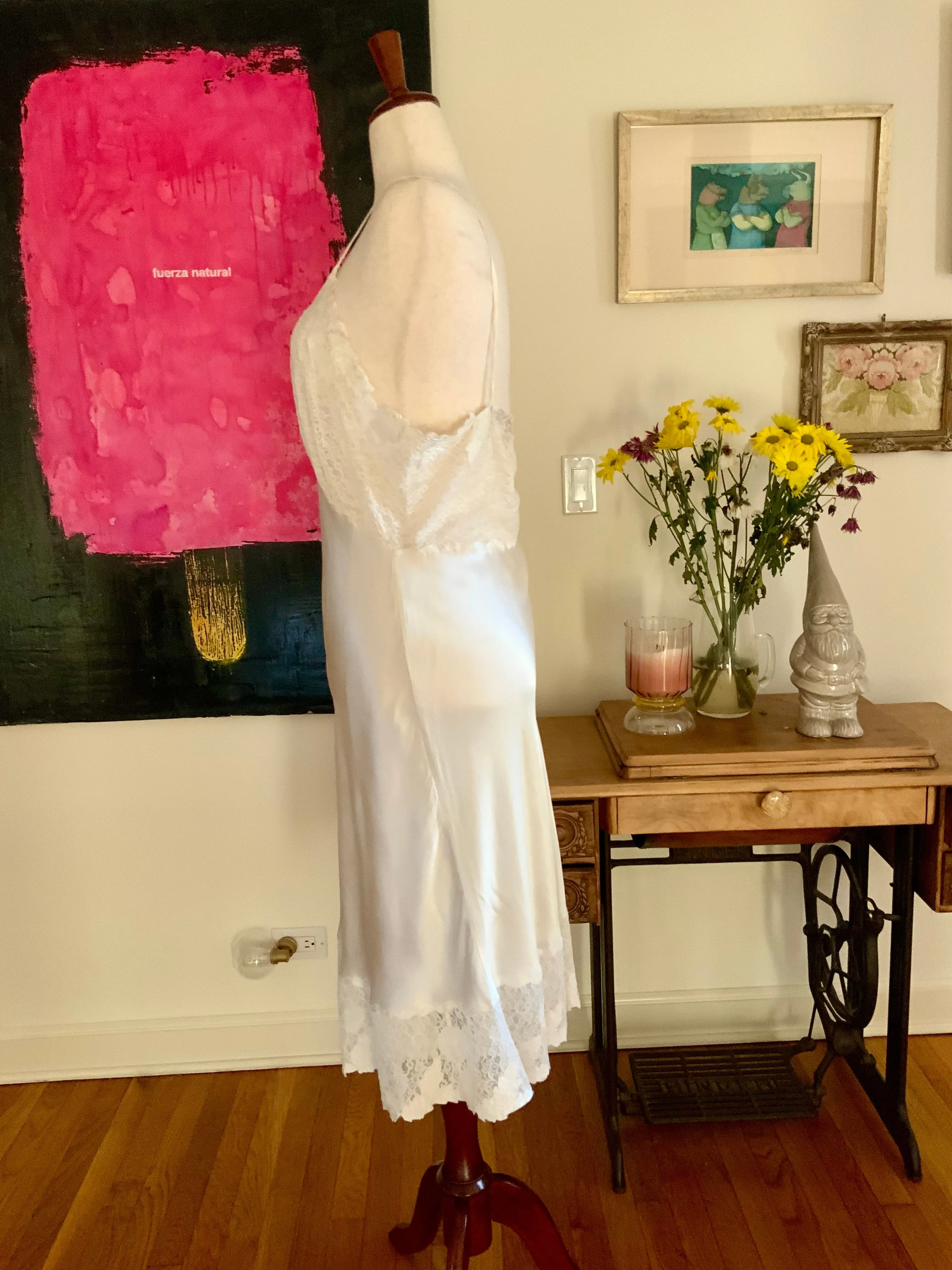 Stunning Bridal  Slip Dress - Satin - 50s