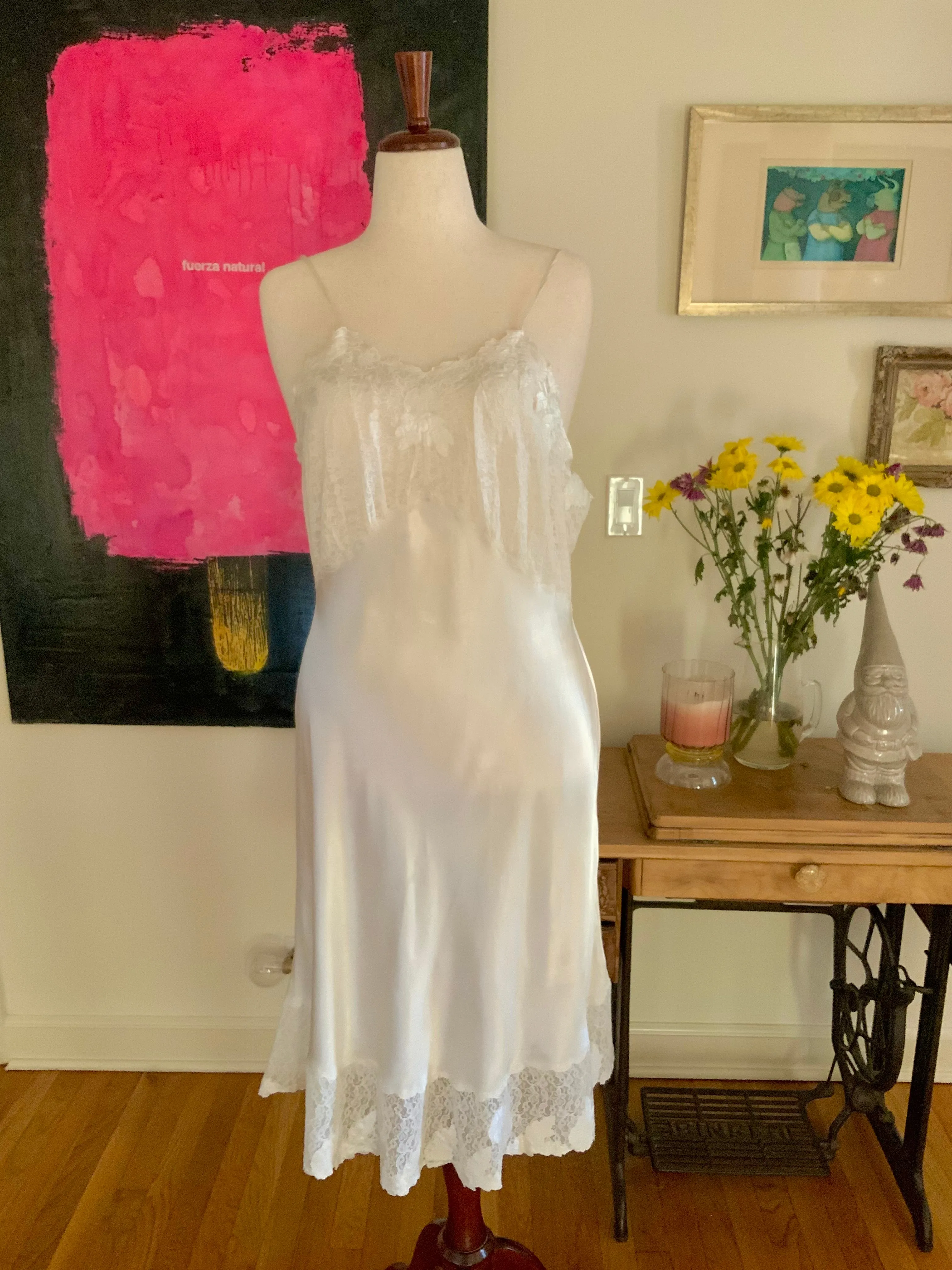 Stunning Bridal  Slip Dress - Satin - 50s