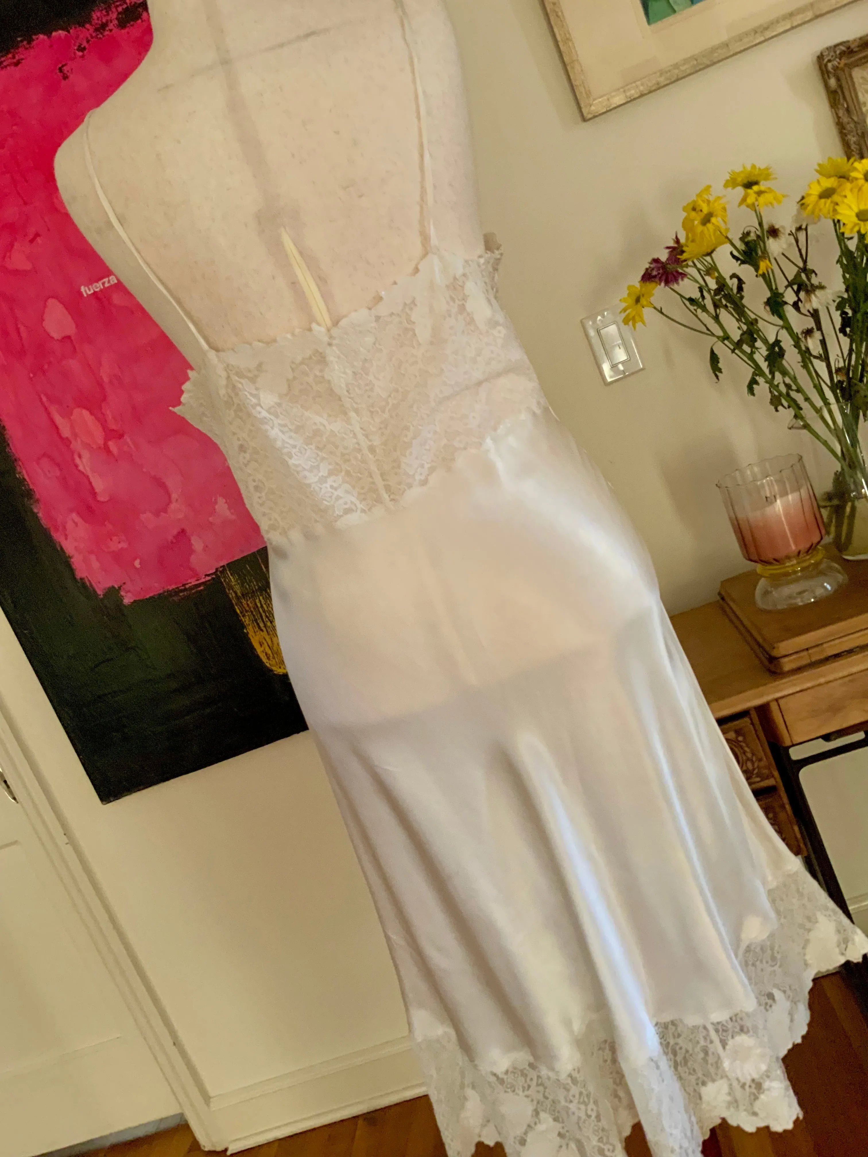 Stunning Bridal  Slip Dress - Satin - 50s