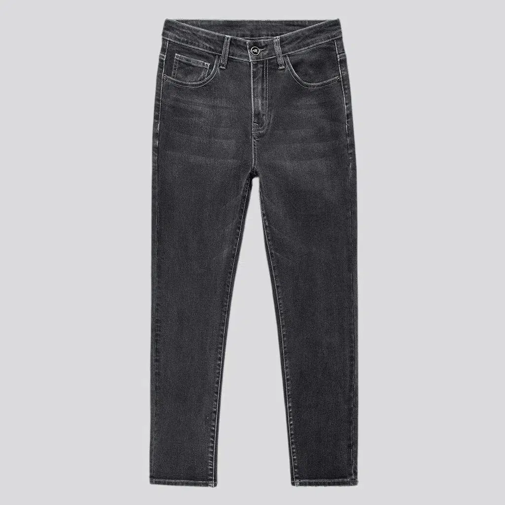 Tapered stonewashed jeans
 for men