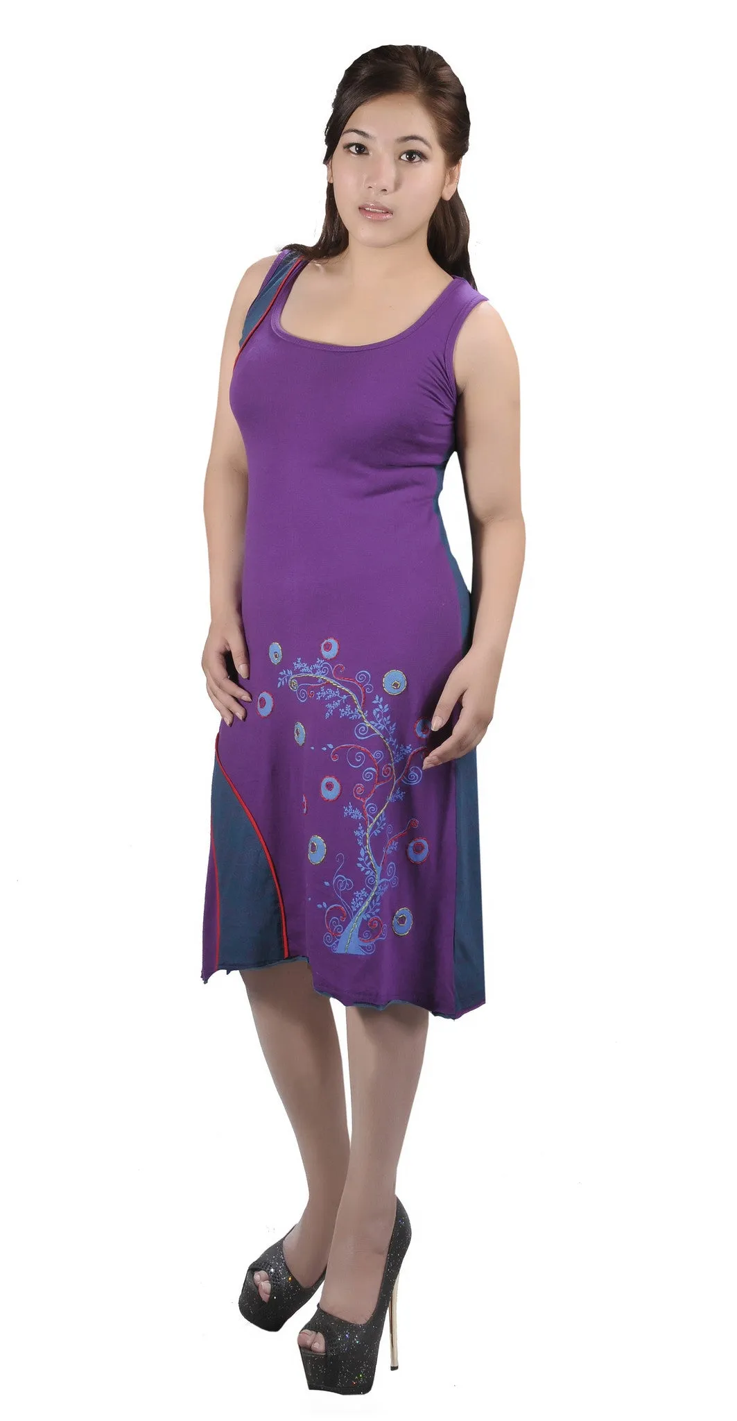 TATTOPANI-women-sleeveless-dress-with-embroidery-work-peepal