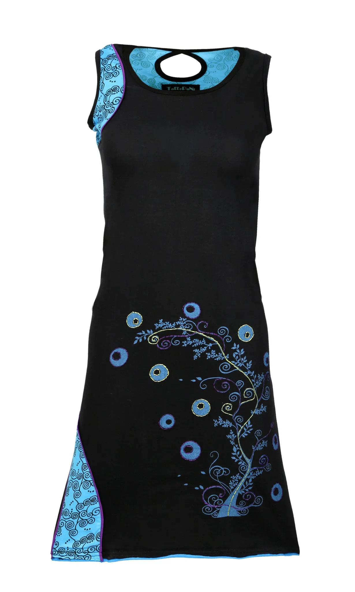 TATTOPANI-women-sleeveless-dress-with-embroidery-work-peepal