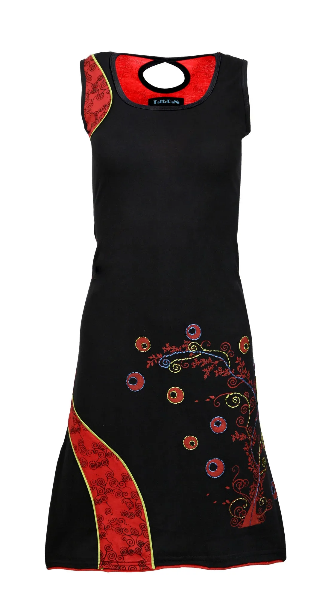 TATTOPANI-women-sleeveless-dress-with-embroidery-work-peepal