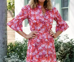 The Tori Shirt Dress in Red by Perry Walker Collective