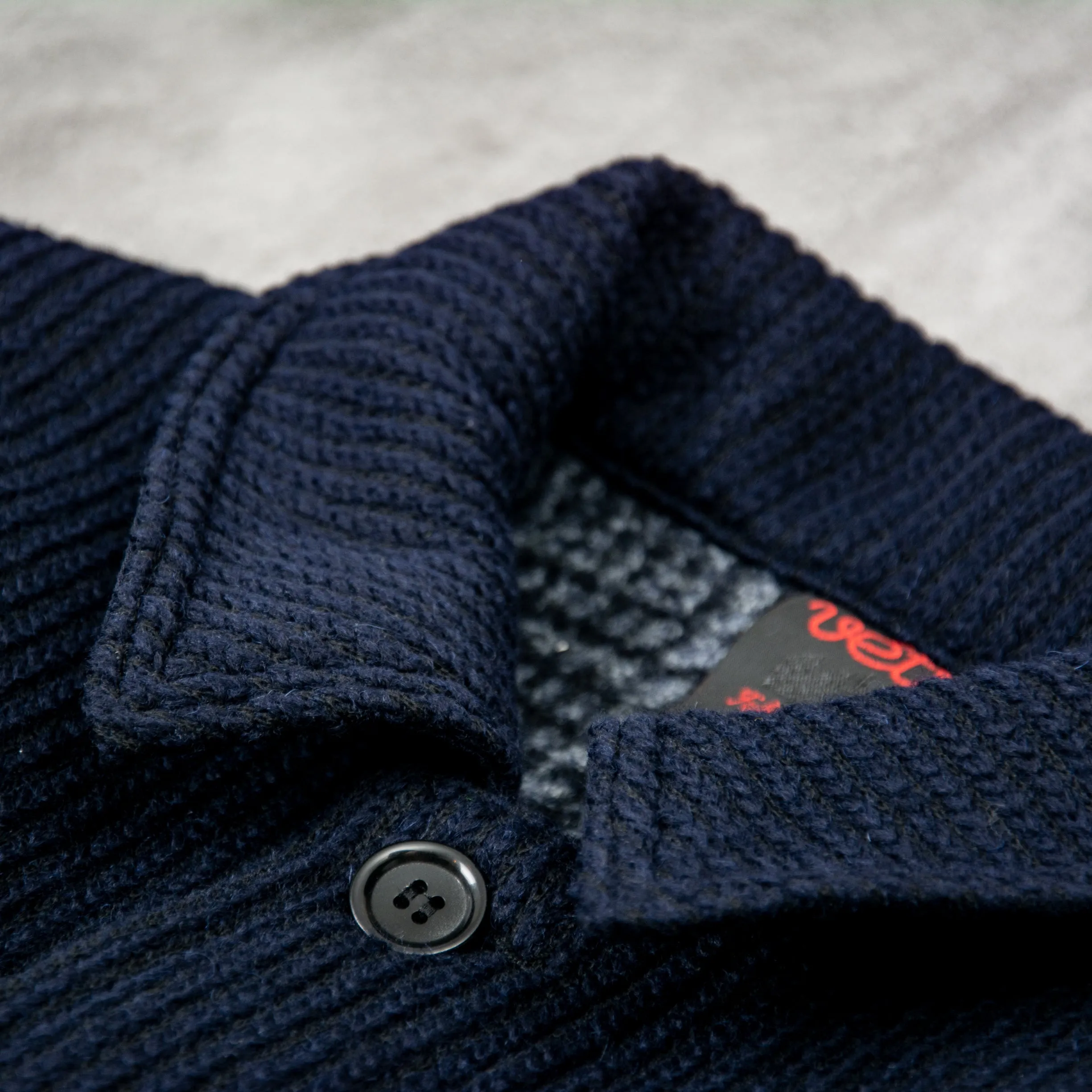 Vetra Knitted Wool Jacket - Navy