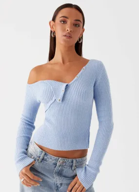 Waverly Knit Top - Sky Blue