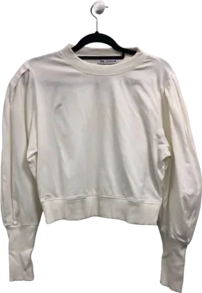 ZARA White Long Sleeve Pullover UK 10